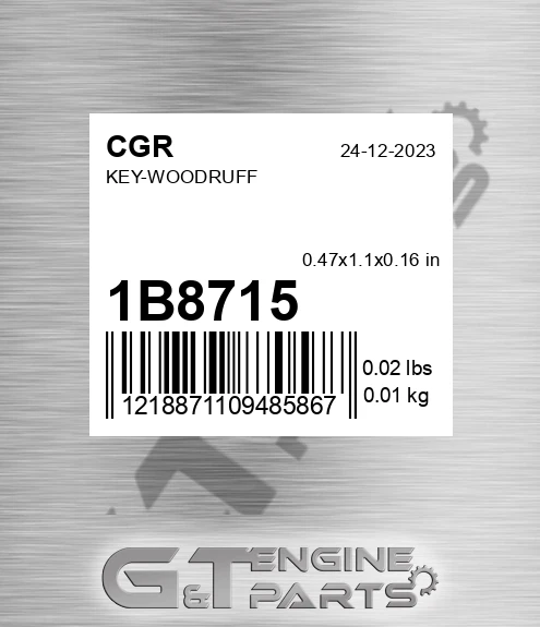 1B8715 CGR Key-woodruff