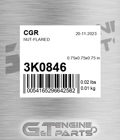3K0846 CGR Nut-flared
