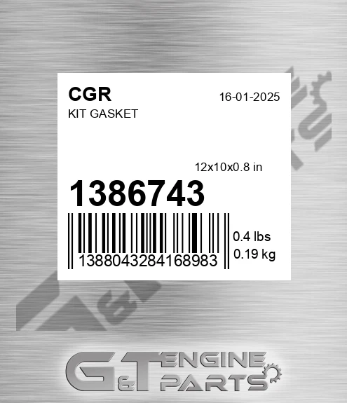 1386743 Kit Gasket