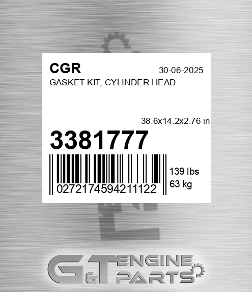 3381777 Gasket Kit, Cylinder Head