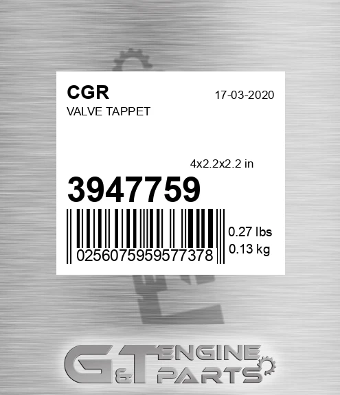 3947759 Valve Tappet