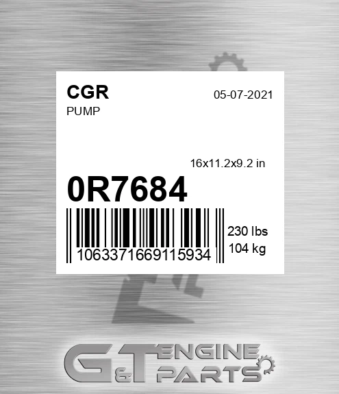 0R7684 Pump