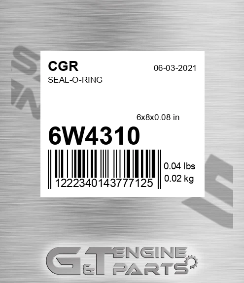 6W4310 CGR Seal-o-ring