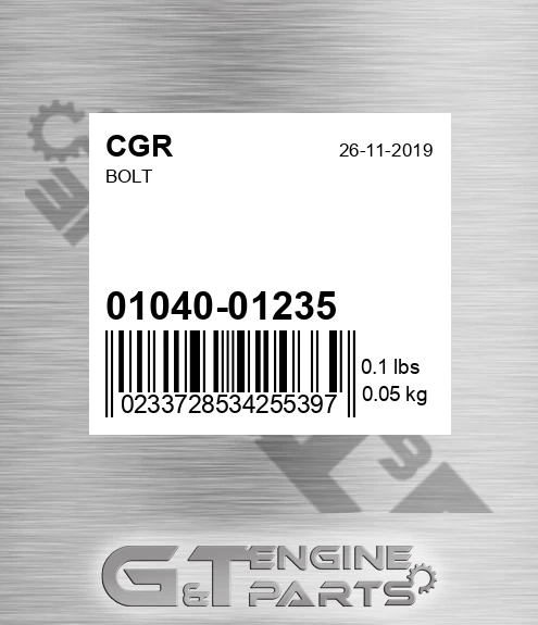01040-01235 Bolt for CGR