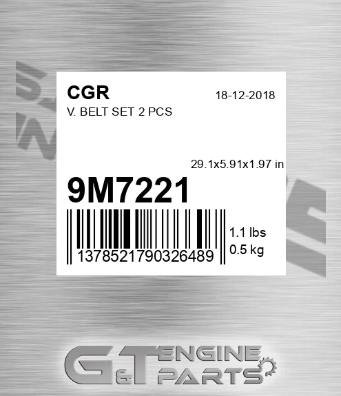 9M7221 V. Belt Set 2 Pcs