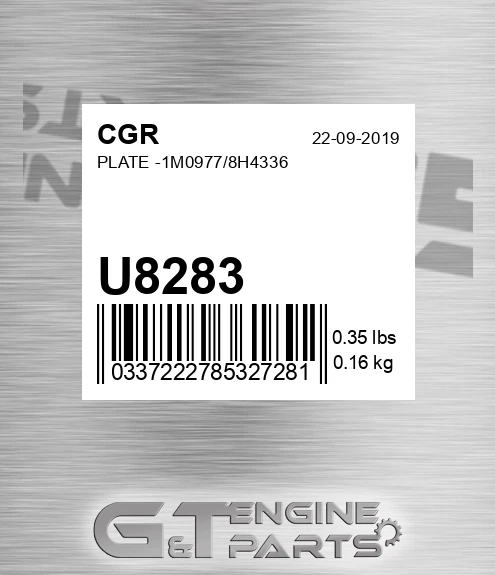 U8283 Plate -1m0977/8h4336