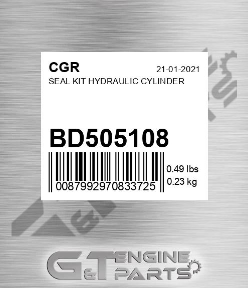 BD505108 CGR Seal Kit Hydraulic Cylinder