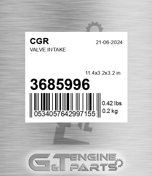 3685996 Valve Intake