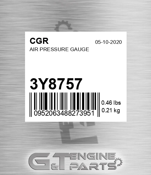 3Y8757 CGR Air Pressure Gauge