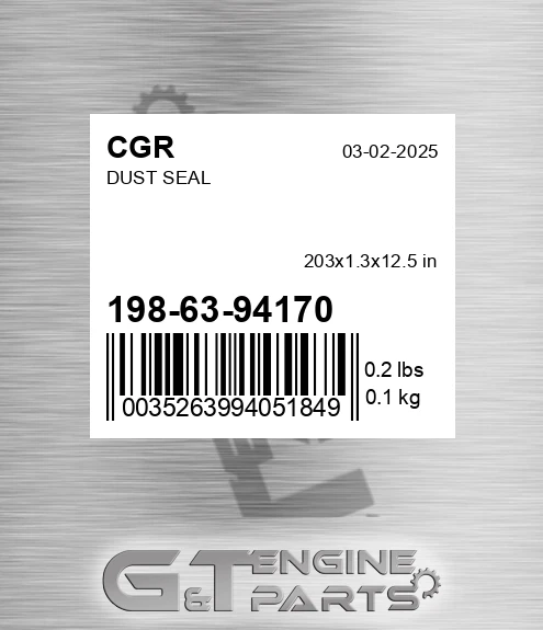 198-63-94170 Dust Seal
