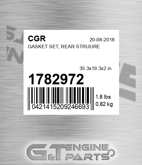 1782972 CGR Gasket Set, Rear Struure