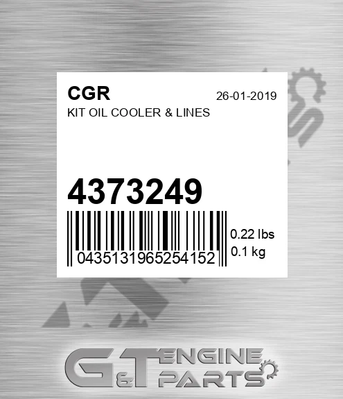 4373249 CGR Kit Oil Cooler & Lines