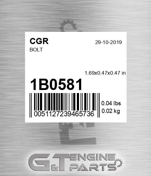 1B0581 CGR Bolt