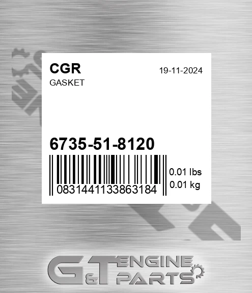 6735-51-8120 Gasket for CGR