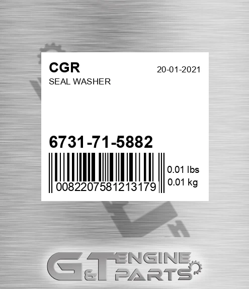 6731-71-5882 Seal Washer for CGR