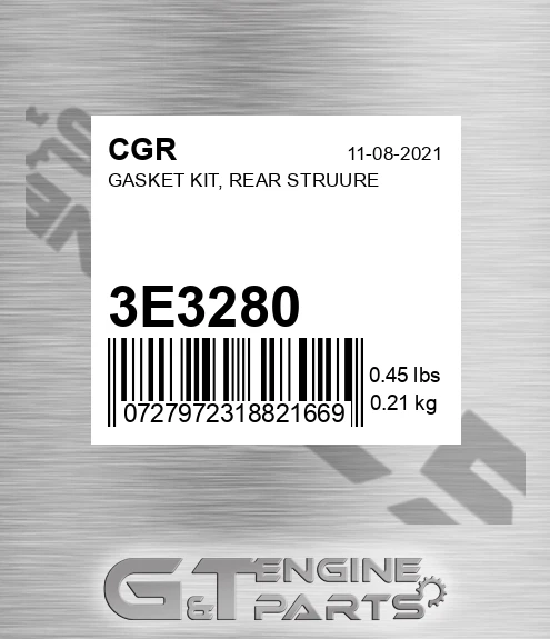 3E3280 Gasket Kit, Rear Struure