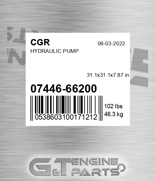 07446-66200 CGR Hydraulic Pump