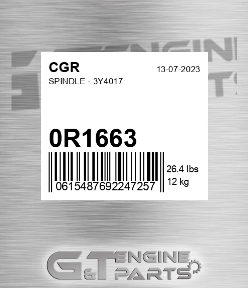 0R1663 Spindle - 3y4017