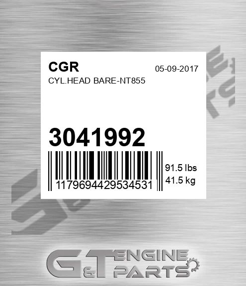 3041992 CGR Cyl.head Bare-nt855