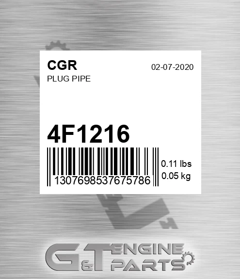 4F1216 Plug Pipe