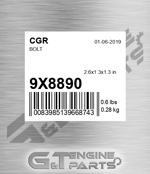 9X8890 Bolt for CGR