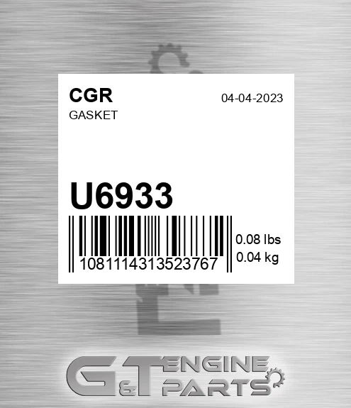 U6933 Gasket