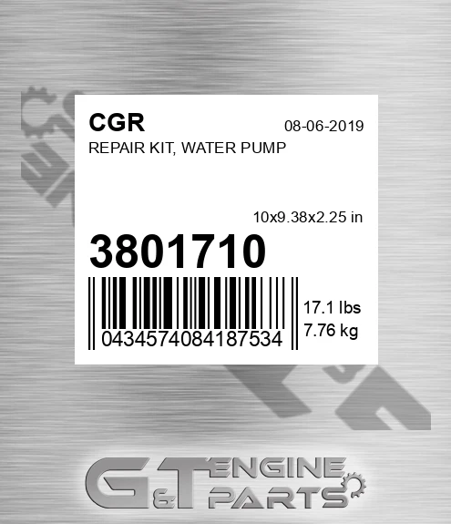 3801710 Repair Kit, Water Pump