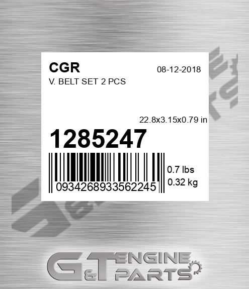 1285247 V. Belt Set 2 Pcs