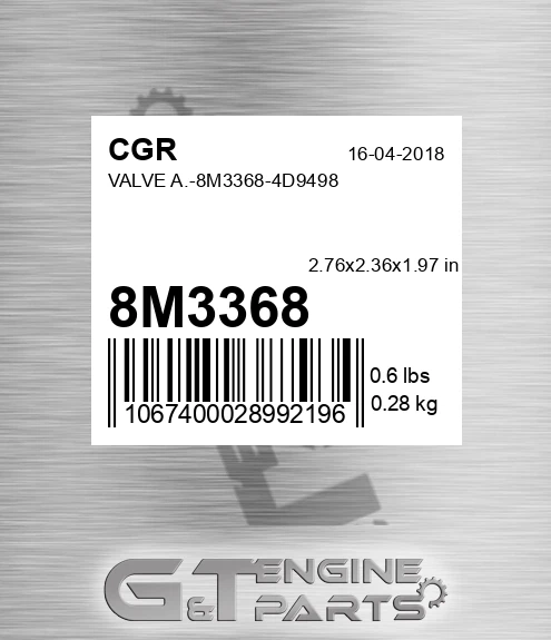 8M3368 CGR Valve A.--4d9498