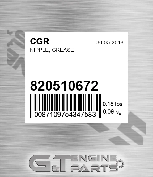 820510672 CGR Nipple, Grease