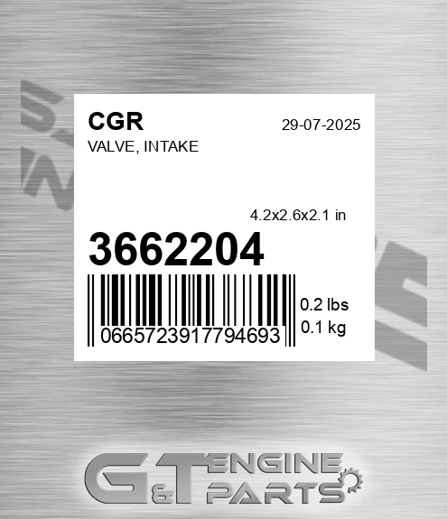 3662204 CGR Valve, Intake