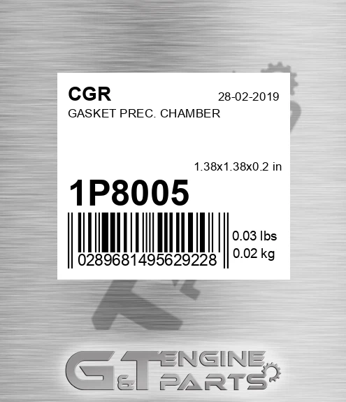 1P8005 CGR Gasket Prec. Chamber