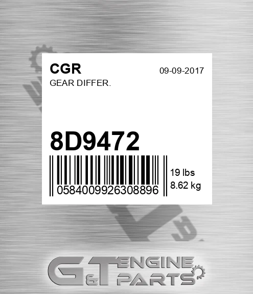 8D9472 CGR Gear Differ.
