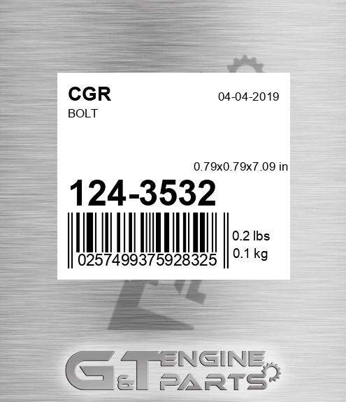 124-3532 Bolt for CGR