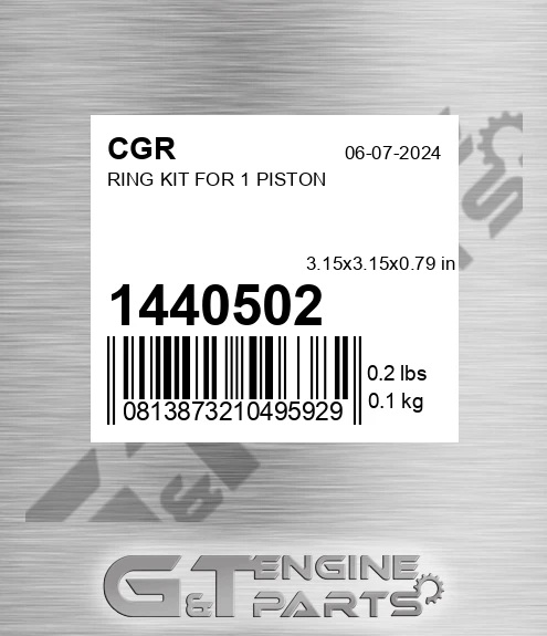 1440502 Ring Kit For 1 Piston