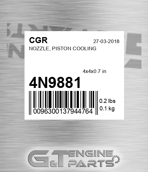 4N9881 Nozzle, Piston Cooling for CGR