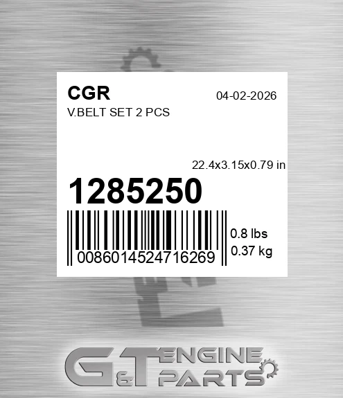 1285250 V.belt Set 2 Pcs