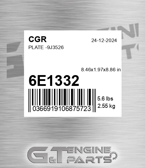 6E1332 Plate -9j3526