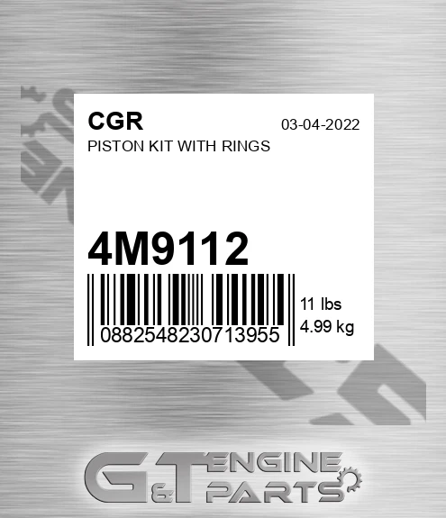 4M9112 CGR Piston Kit With Rings