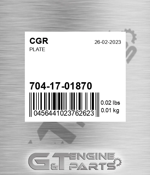 704-17-01870 CGR Plate