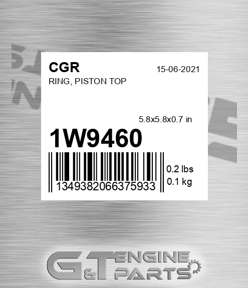 1W9460 Ring, Piston Top for CGR