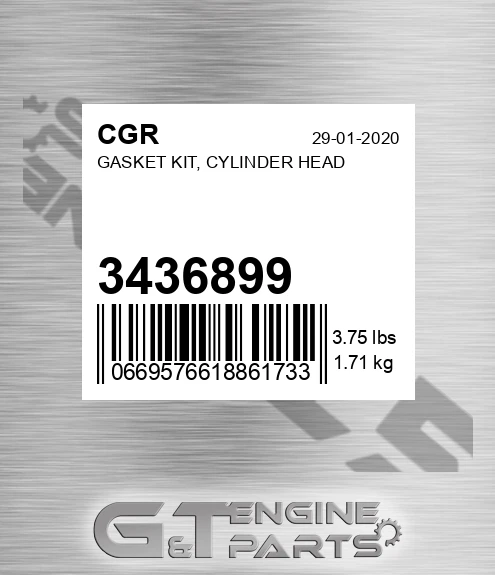 3436899 Gasket Kit, Cylinder Head