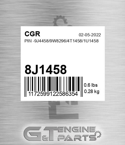 8J1458 CGR Pin -9j4458/9w8296/4t1458/1u1458