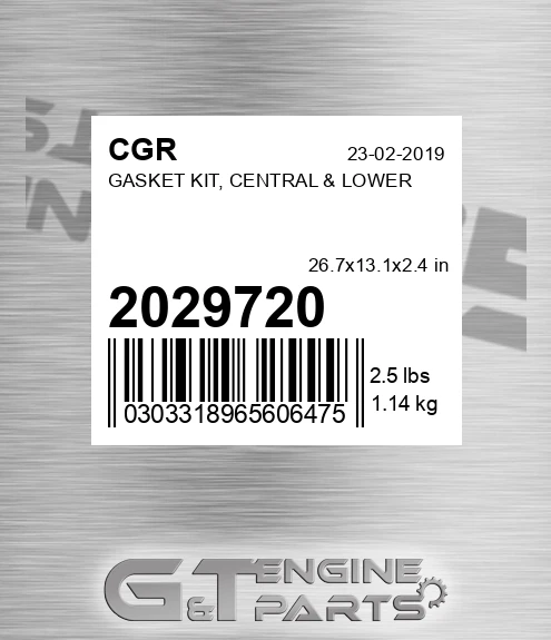 2029720 CGR Gasket Kit, Central & Lower