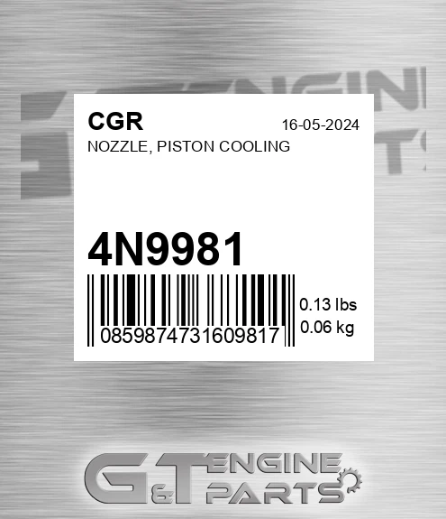 4N9981 Nozzle, Piston Cooling for CGR