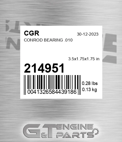 214951 Conrod Bearing .010