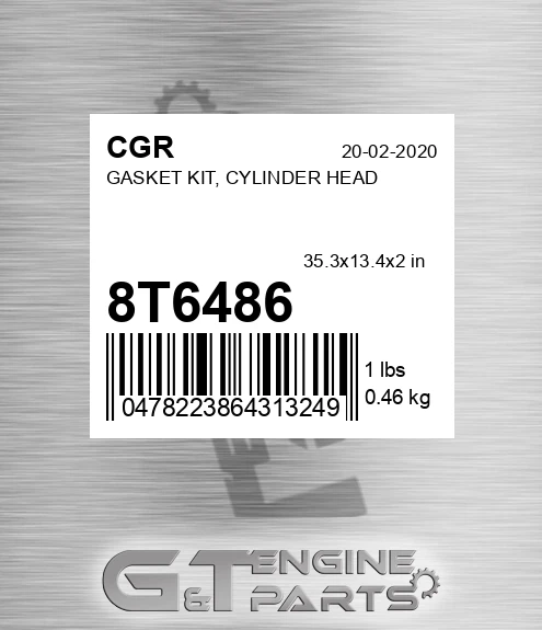 8T6486 Gasket Kit, Cylinder Head for CGR