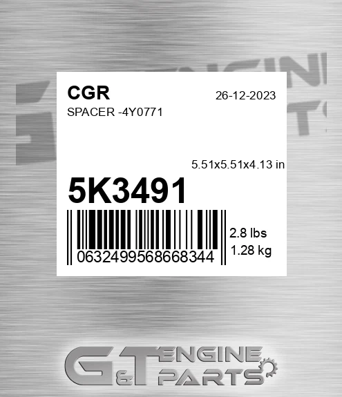 5K3491 CGR Spacer -4y0771