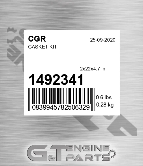 1492341 CGR Gasket Kit