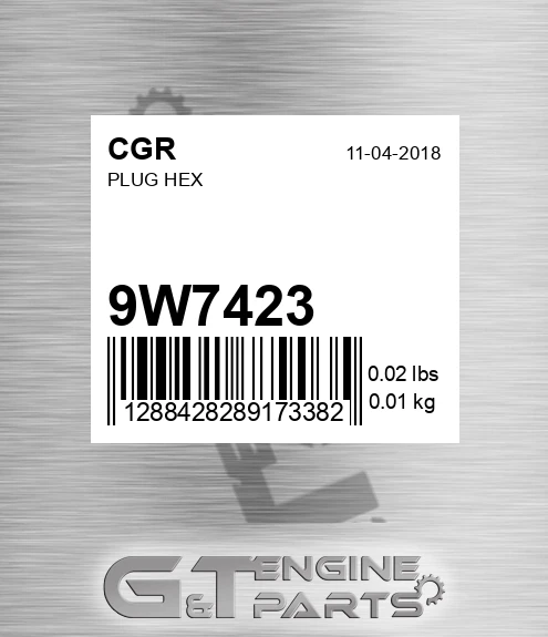 9W7423 Plug Hex for CGR